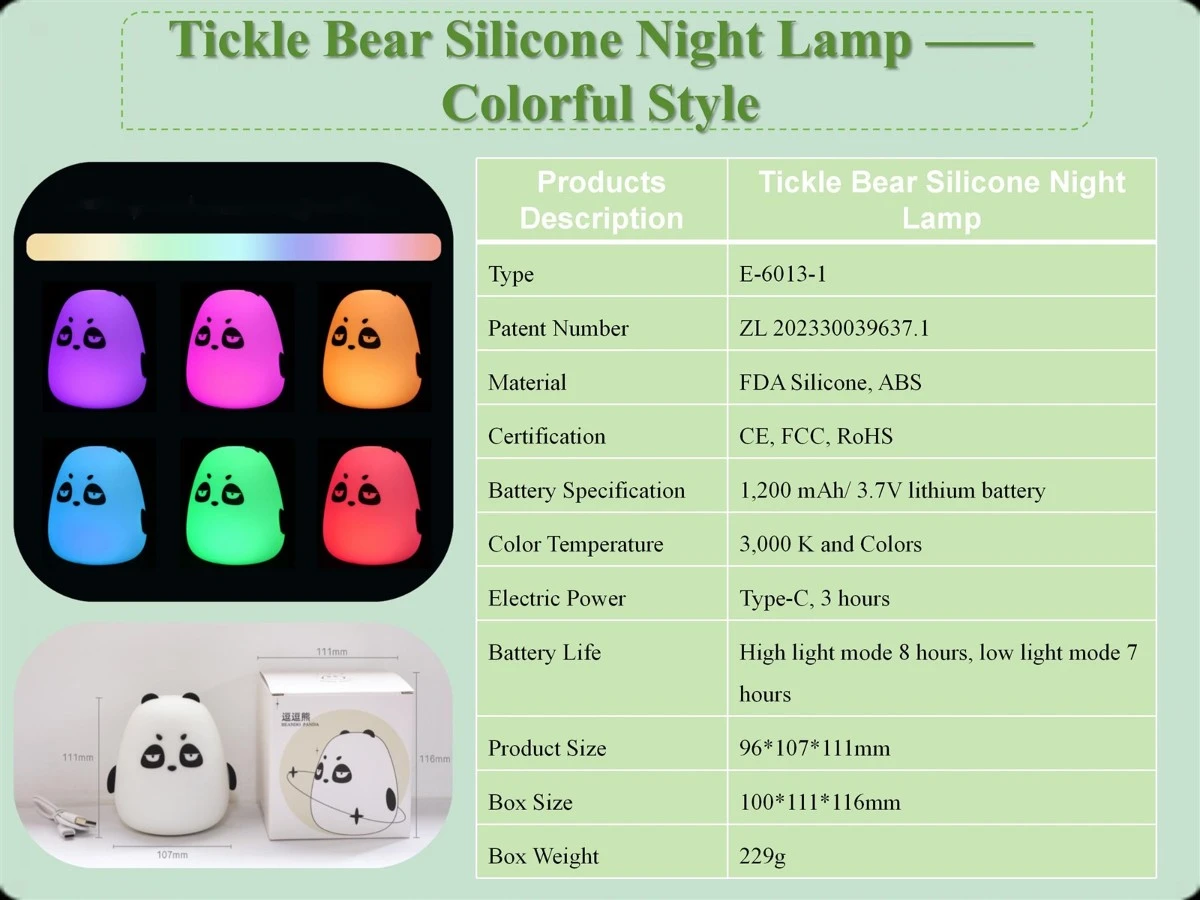 Panda Night Light w/7 Color Changing LED Table Light Panda Night Light w/7 Color Changing LED Table Light